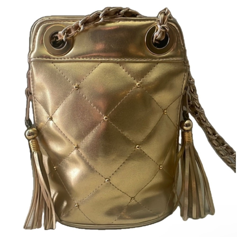 Vintage 90's Gold Quilted Chain Bag